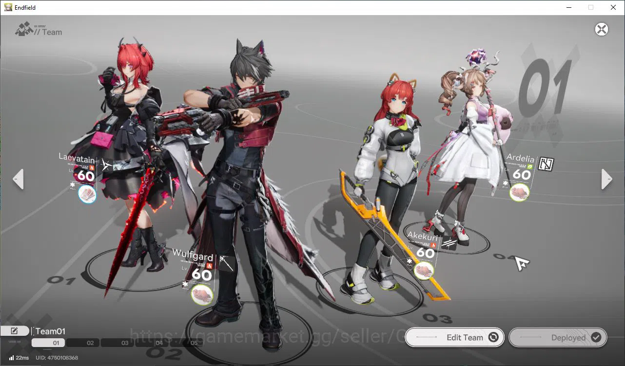 Arknights: Endfield Accounts Asia Lv50| 6SSR [Laevatain+Sign,Gilberta+Sign,Yvonne,Ardelia+Sign,Ember,POG] +9SR 8 19