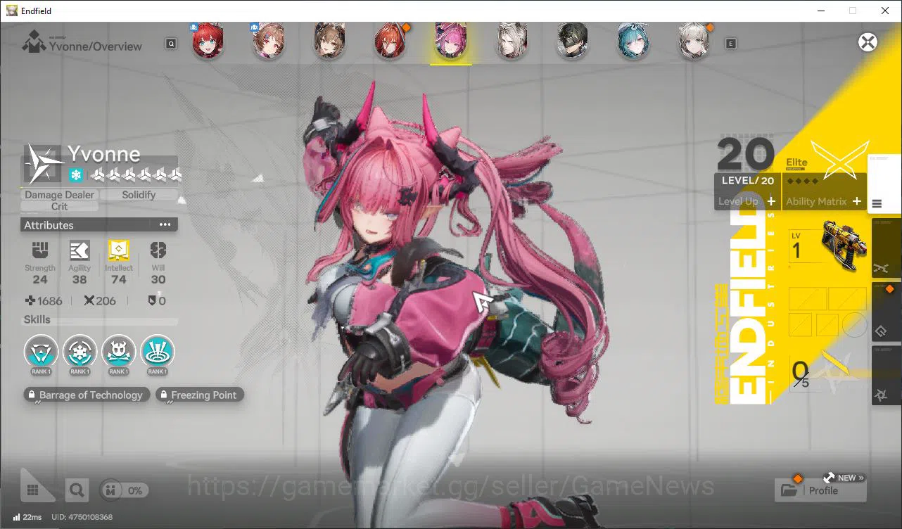 Arknights: Endfield Accounts Asia Lv50| 6SSR [Laevatain+Sign,Gilberta+Sign,Yvonne,Ardelia+Sign,Ember,POG] +9SR 8 5
