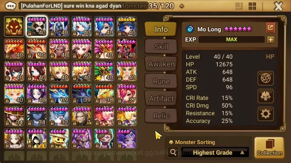 Summoners War: Sky Arena Accounts Mid-Game ASIA Lv 48|1 LD [Lydia]|14 Total NB5[Sonia,Tiana,Teshar,Jeogun,Etc]+32 10