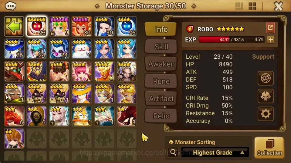 Summoners War: Sky Arena Accounts Mid-Game ASIA Lv 48|1 LD [Lydia]|14 Total NB5[Sonia,Tiana,Teshar,Jeogun,Etc]+32 11