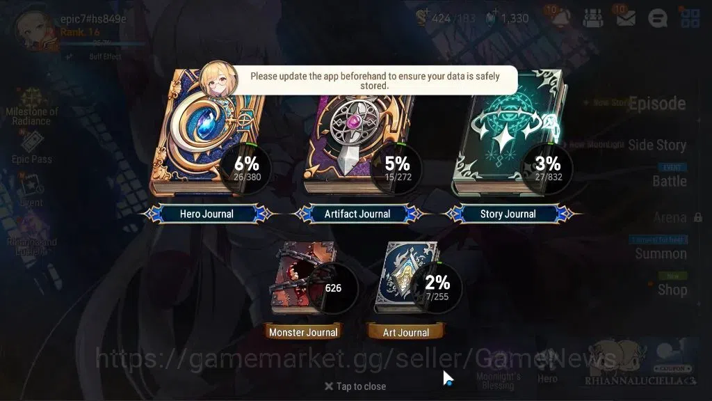 Epic Seven Accounts GLOBAL Unverif|New Era|3 ML(RhianaLuciel,BysHwayou image 3