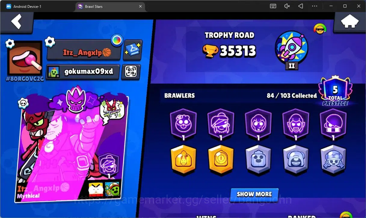 Brawl Stars Accounts Global |35313 Trophy|84 Brawler|18 Max Hypercharge image 2