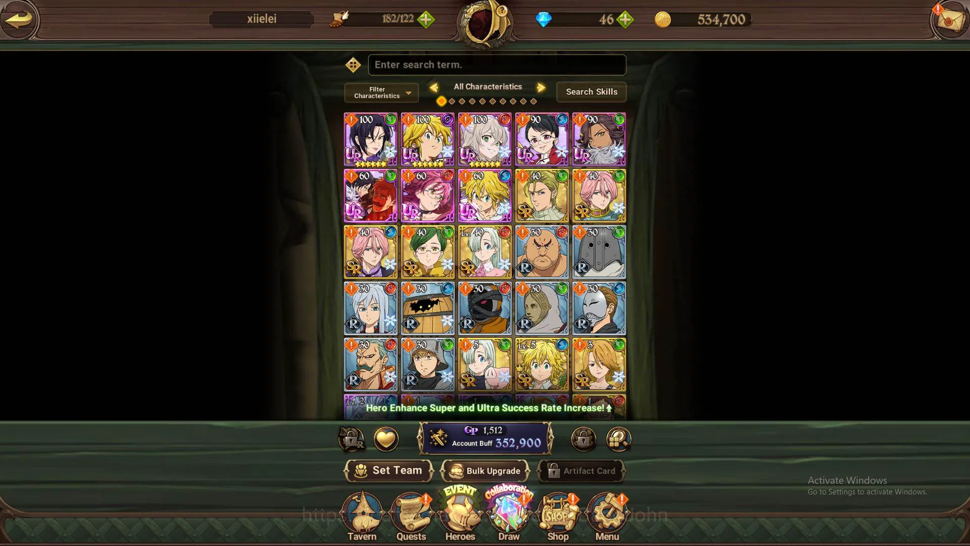 The Seven Deadly Sins: Grand Cross Accounts GLOBAL|Starter|352K CC|Collab Re-zero Rem|3 UR Mer image 6