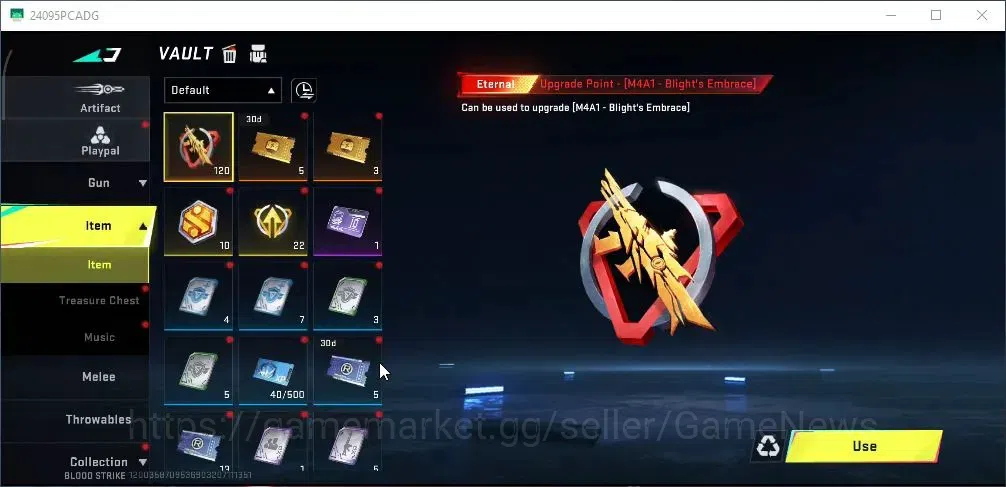 Blood Strike Accounts Rare Skin ASIA|ETERNAL M4A1 Blight Embrace|Ultra [Vector Flame Vox,Fal Warrior,QBZ95 15
