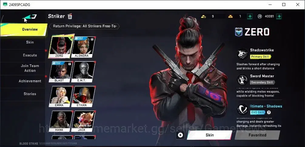 Blood Strike Accounts Rare Skin ASIA|ETERNAL M4A1 Blight Embrace|Ultra [Vector Flame Vox,Fal Warrior,QBZ95 3