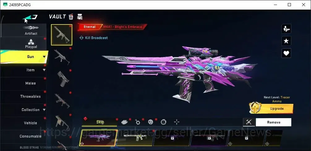 Blood Strike Accounts Rare Skin ASIA|ETERNAL M4A1 Blight Embrace|Ultra [Vector Flame Vox,Fal Warrior,QBZ95 9