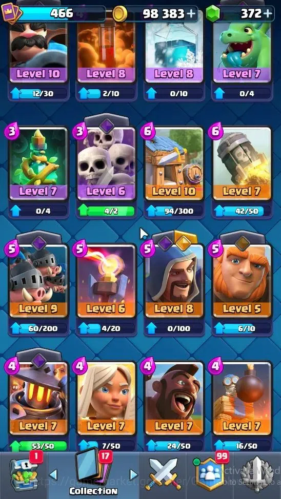 Clash Royale Accounts Lv 466|KTL 10|Trophy 3543|Card 60|Limited Skin|1 H image 6