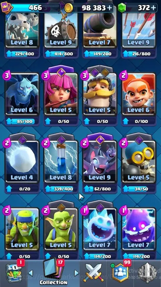 Clash Royale Accounts Lv 466|KTL 10|Trophy 3543|Card 60|Limited Skin|1 H image 8