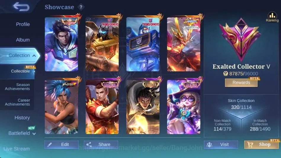 Mobile Legends: Bang Bang Accounts Global|Skin 320|Exalted|Legend Alucard,AlStar Mosk image 2