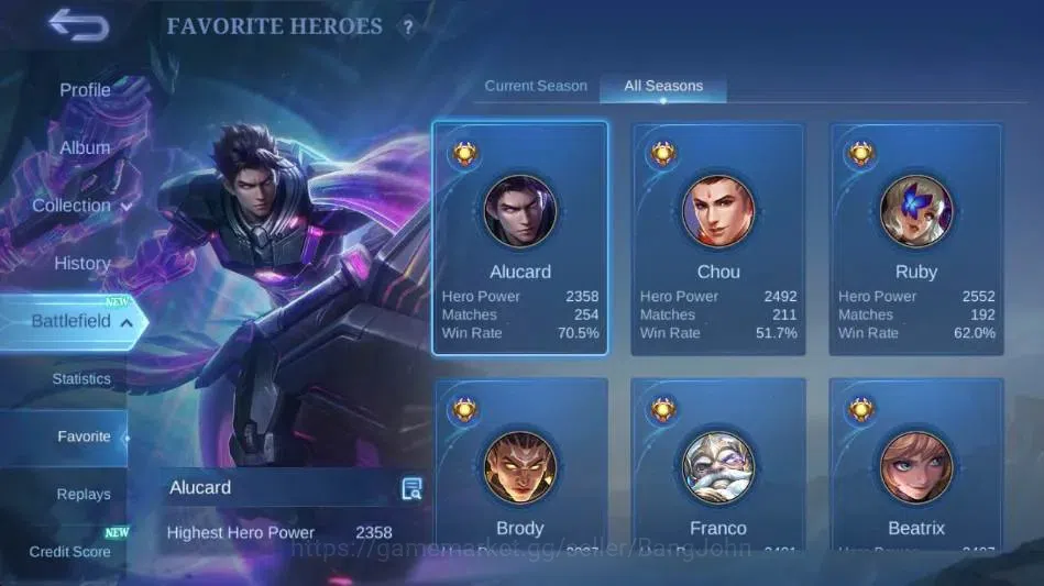 Mobile Legends: Bang Bang Accounts Global|Skin 320|Exalted|Legend Alucard,AlStar Mosk image 4