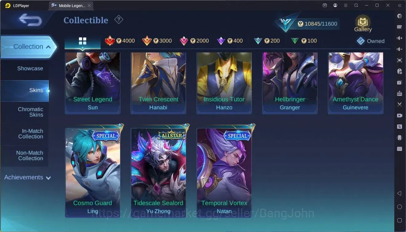 Mobile Legends: Bang Bang Accounts Global|Hero 65|Skin 75|Seasoned|9th Fanny|Epic Khu image 11