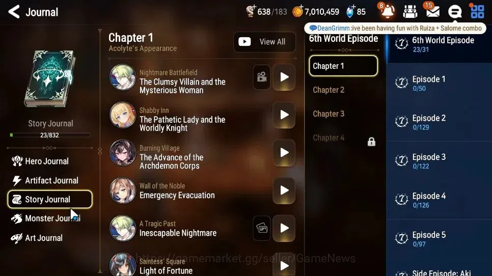 Epic Seven Accounts Starter GLOBAL Unverif|New Era|2 ML(Salome, AElena)+ Charles, Fenne, Elena, Aki, Iseria|PoH+Bless 6