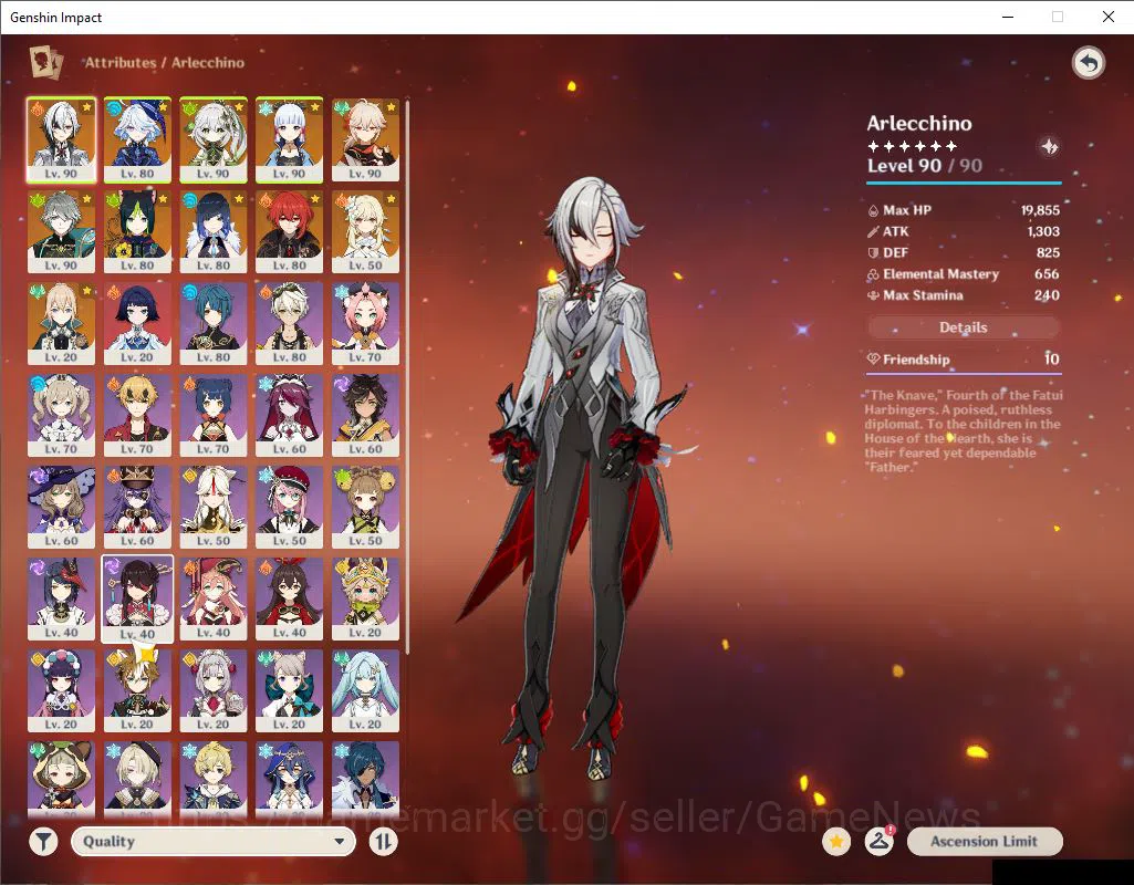 Genshin Impact Accounts ASIA|AR 56| 7 Limited +2(*5Weapon)|Arlecchino,Furi image 3