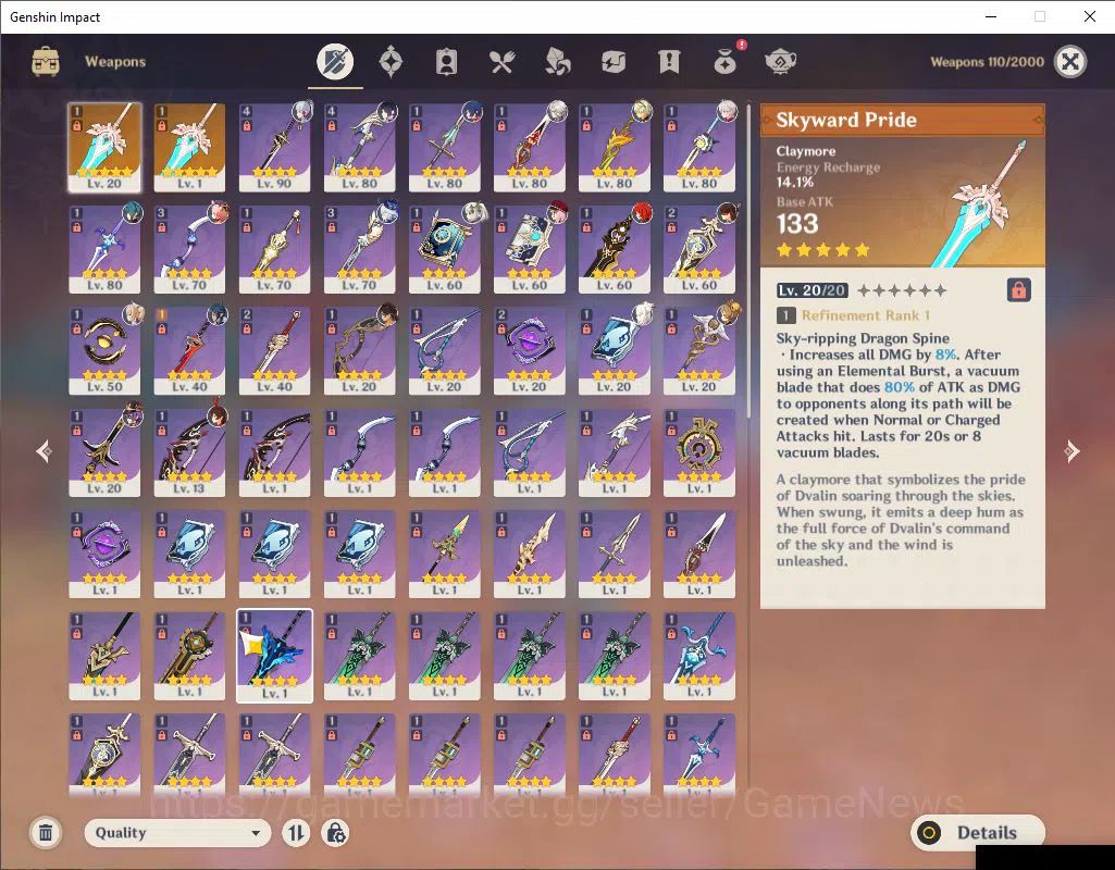 Genshin Impact Accounts ASIA|AR 56| 7 Limited +2(*5Weapon)|Arlecchino,Furi image 4