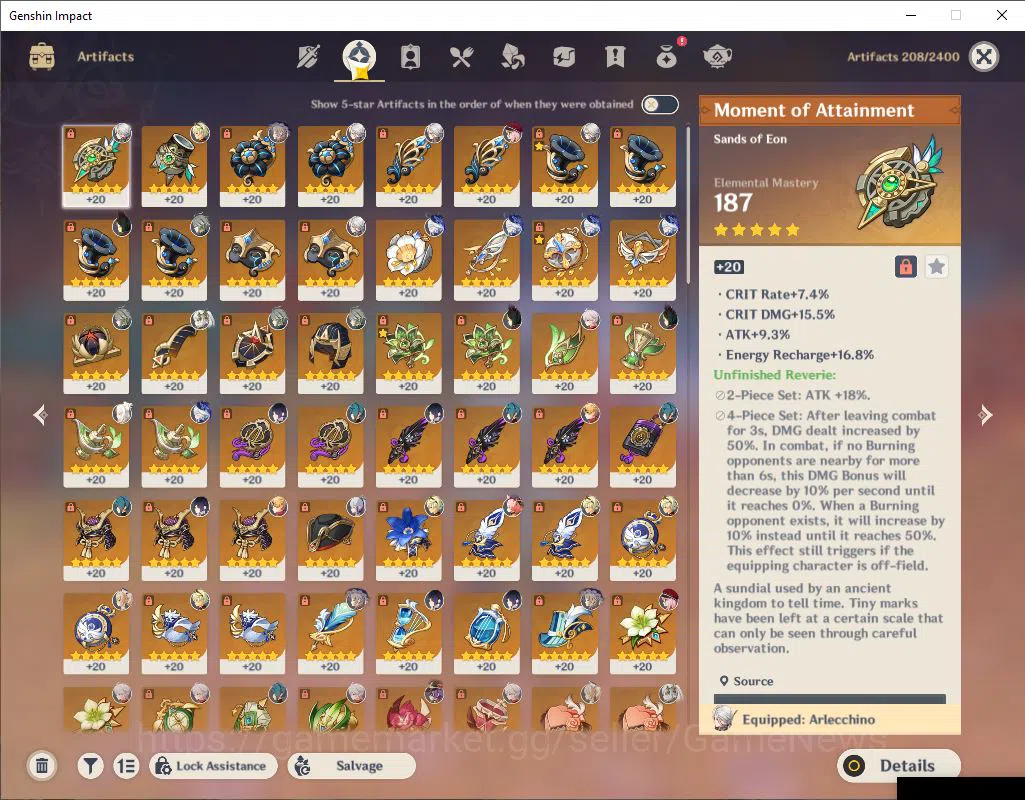 Genshin Impact Accounts ASIA|AR 56| 7 Limited +2(*5Weapon)|Arlecchino,Furi image 5