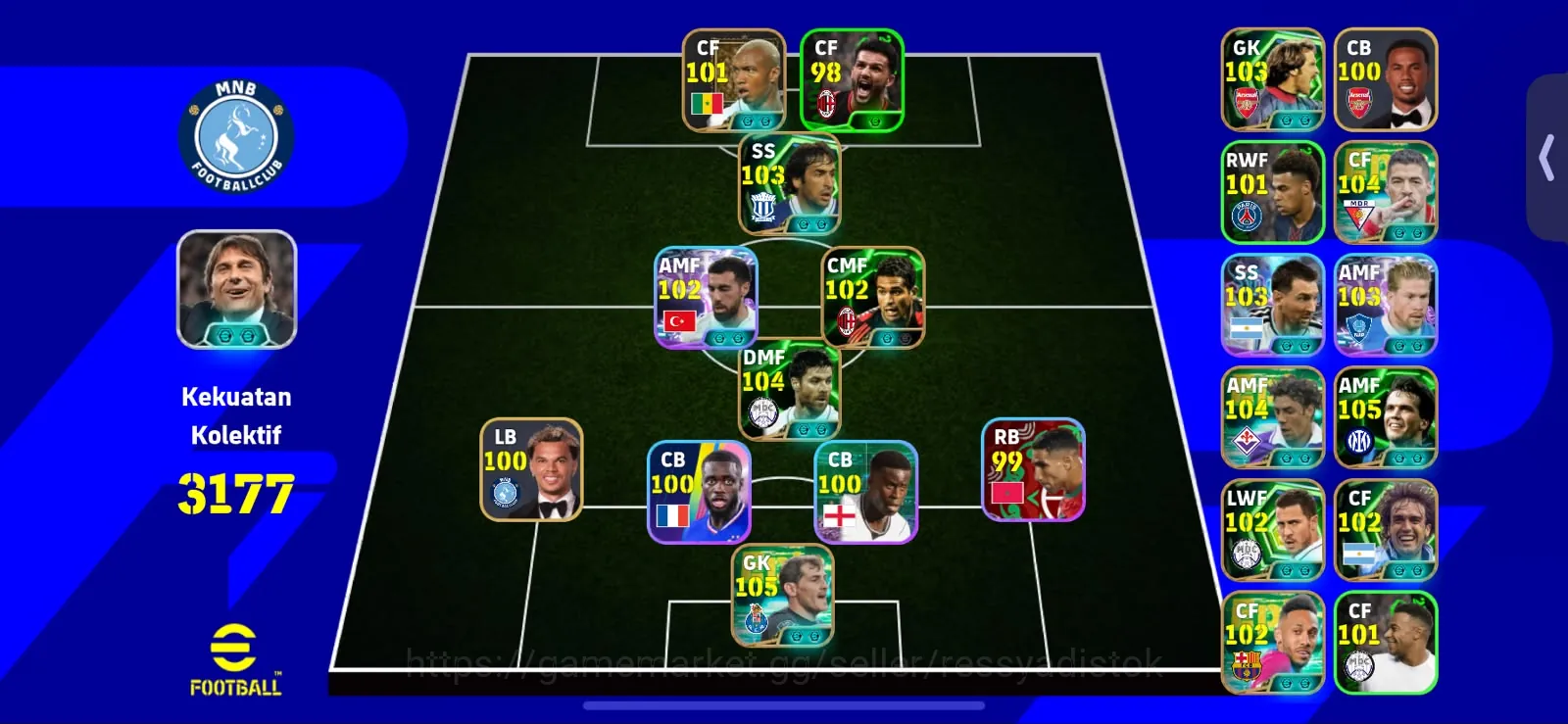eFootball Accounts Legends & Iconic Players COLECTIVE 3177+ | GOOD CHEAPEST 1