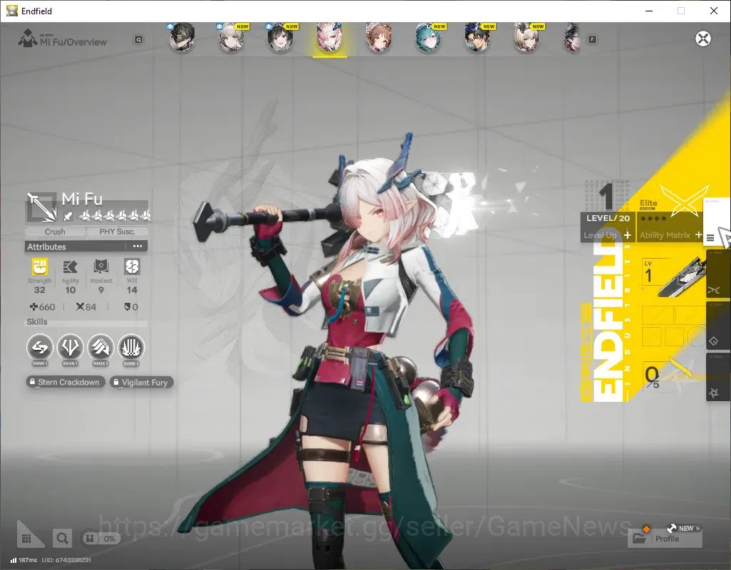 Arknights: Endfield Accounts NA/EU Starter Account | Mi Fu + SSR Selector | Lv. image 3
