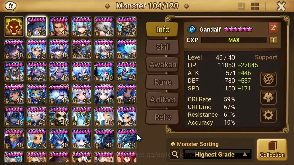 Summoners War: Sky Arena Accounts ASIA Lv100|5LD[Giana,Cadiz,Etc]|105 Total NB5[Gand image 10