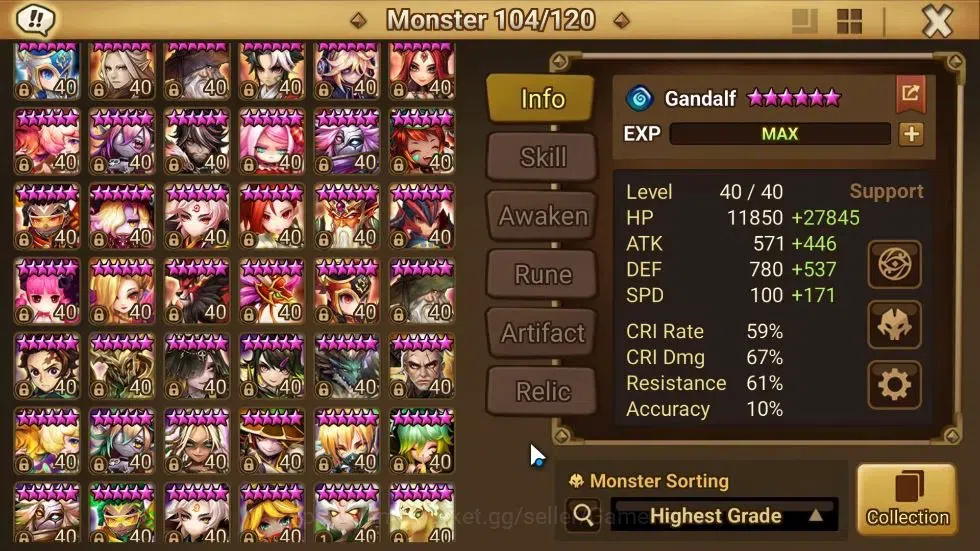 Summoners War: Sky Arena Accounts ASIA Lv100|5LD[Giana,Cadiz,Etc]|105 Total NB5[Gand image 11