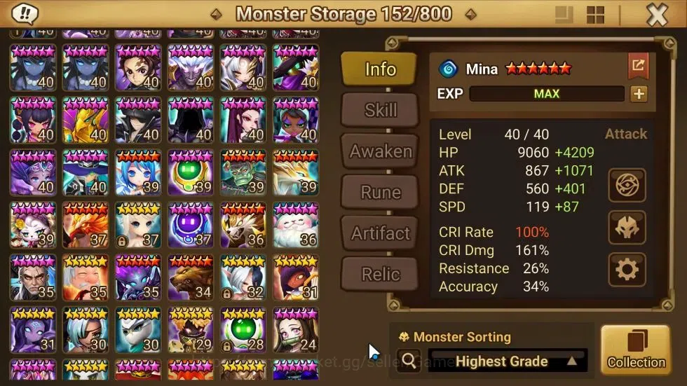 Summoners War: Sky Arena Accounts ASIA Lv100|5LD[Giana,Cadiz,Etc]|105 Total NB5[Gand image 15