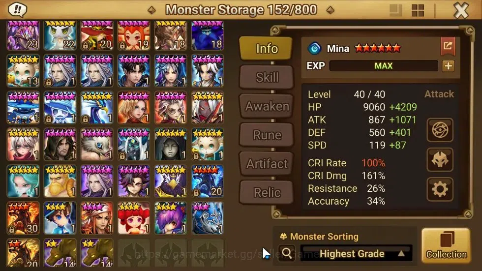 Summoners War: Sky Arena Accounts ASIA Lv100|5LD[Giana,Cadiz,Etc]|105 Total NB5[Gand image 16
