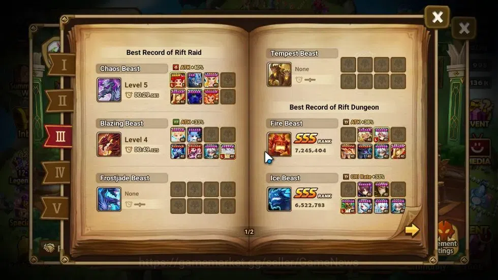 Summoners War: Sky Arena Accounts ASIA Lv100|5LD[Giana,Cadiz,Etc]|105 Total NB5[Gand image 7