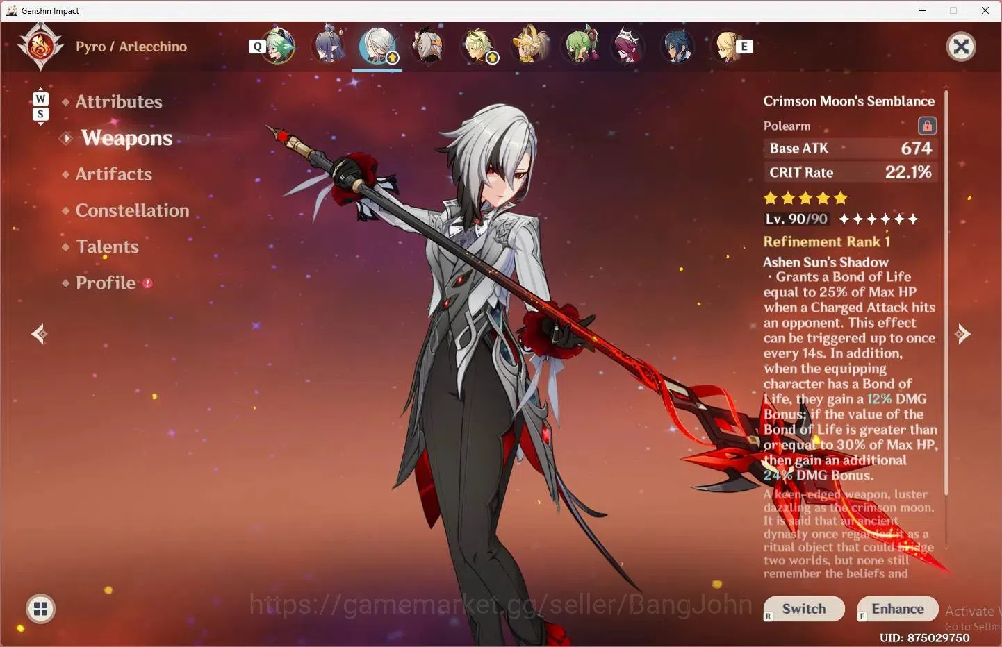 Genshin Impact Accounts Mid Game ASIA |AR 55|3 Limit+ 4 Charstd|Limit(Lauma,Arlecchino C2+Sign)|STD 4