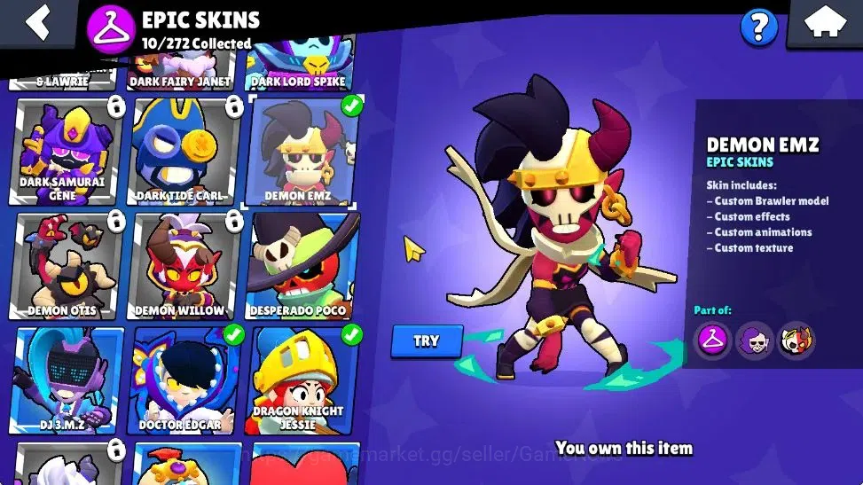 Brawl Stars Accounts 1290 Trophy|15K Bling 148 Gem|23 Brawler 2 Max Lvl image 10