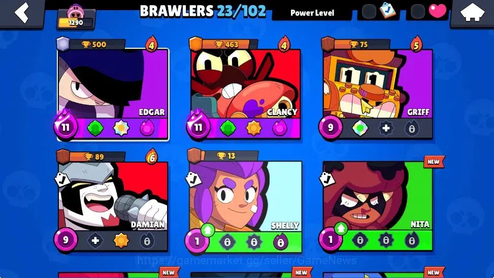 Brawl Stars Accounts 1290 Trophy|15K Bling 148 Gem|23 Brawler 2 Max Lvl image 5