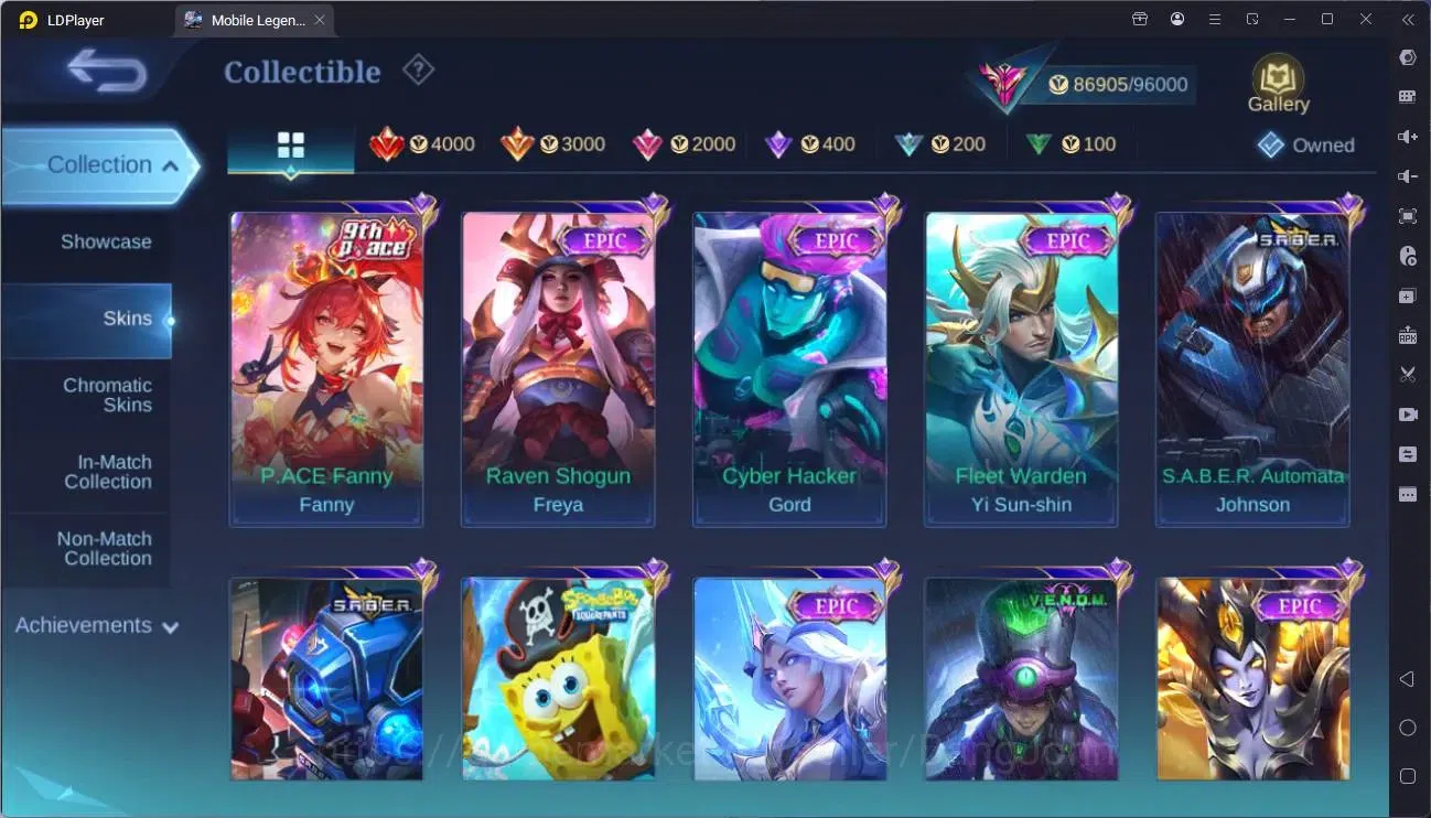Mobile Legends: Bang Bang Accounts Collector Global |Exalted|Legend Franco,Layla,GS|AOT Fanny|SV Amon|KOF 12