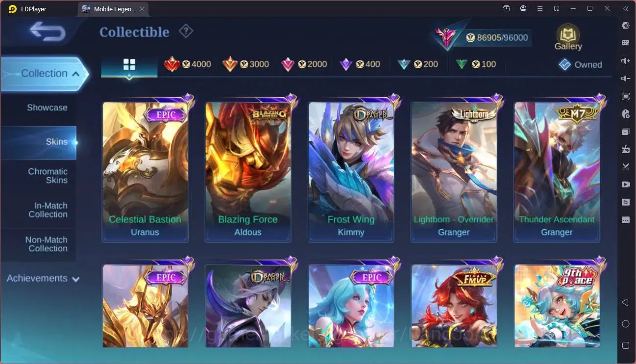 Mobile Legends: Bang Bang Accounts Collector Global |Exalted|Legend Franco,Layla,GS|AOT Fanny|SV Amon|KOF 15