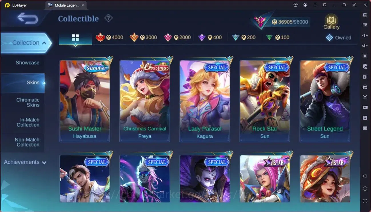 Mobile Legends: Bang Bang Accounts Collector Global |Exalted|Legend Franco,Layla,GS|AOT Fanny|SV Amon|KOF 18