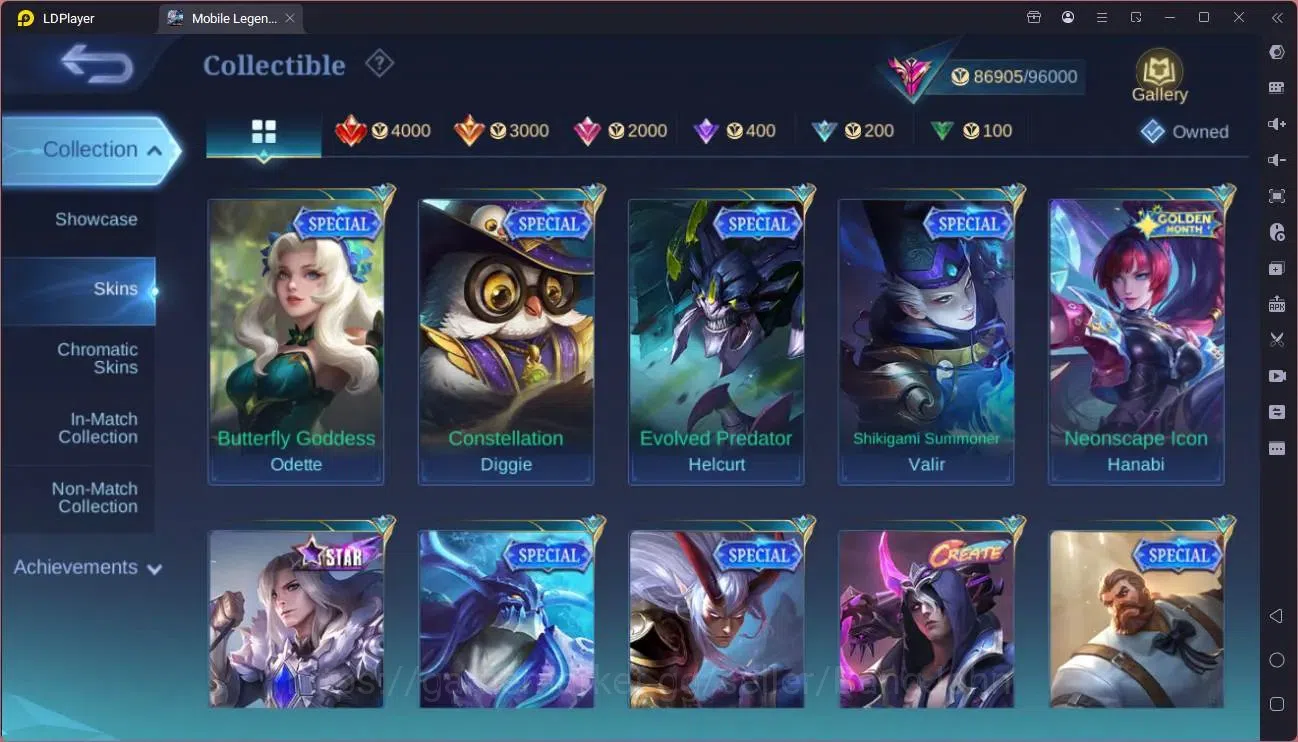 Mobile Legends: Bang Bang Accounts Collector Global |Exalted|Legend Franco,Layla,GS|AOT Fanny|SV Amon|KOF 20