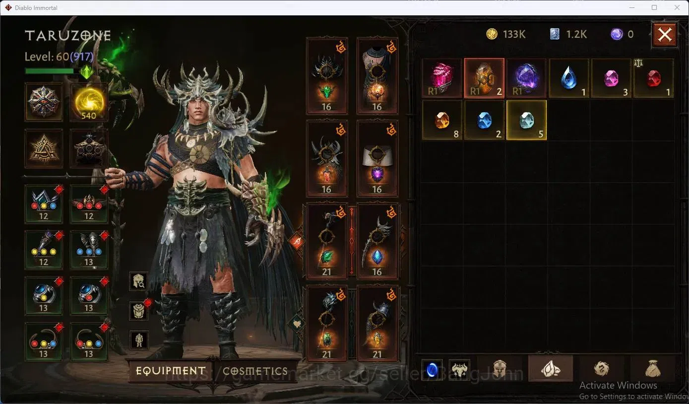 Diablo Immortal Accounts SEA - Vasily | 60 (917) Druid-Vanquisher | CR 47K image 10