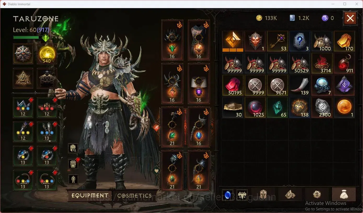Diablo Immortal Accounts SEA - Vasily | 60 (917) Druid-Vanquisher | CR 47K image 12