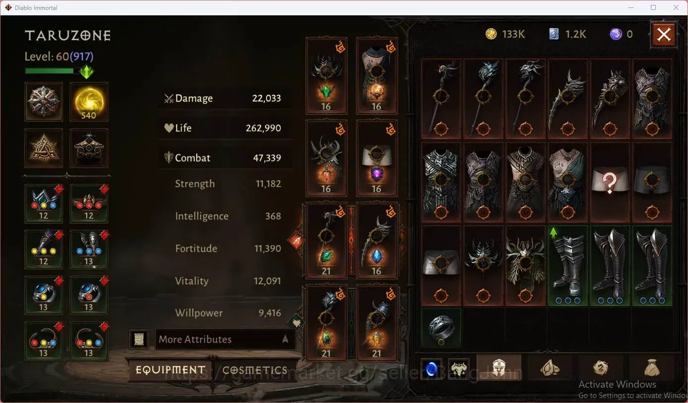 Diablo Immortal Accounts SEA - Vasily | 60 (917) Druid-Vanquisher | CR 47K image 6