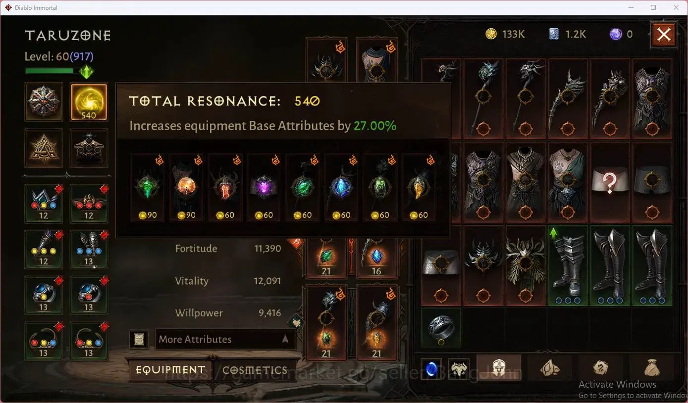 Diablo Immortal Accounts SEA - Vasily | 60 (917) Druid-Vanquisher | CR 47K image 7