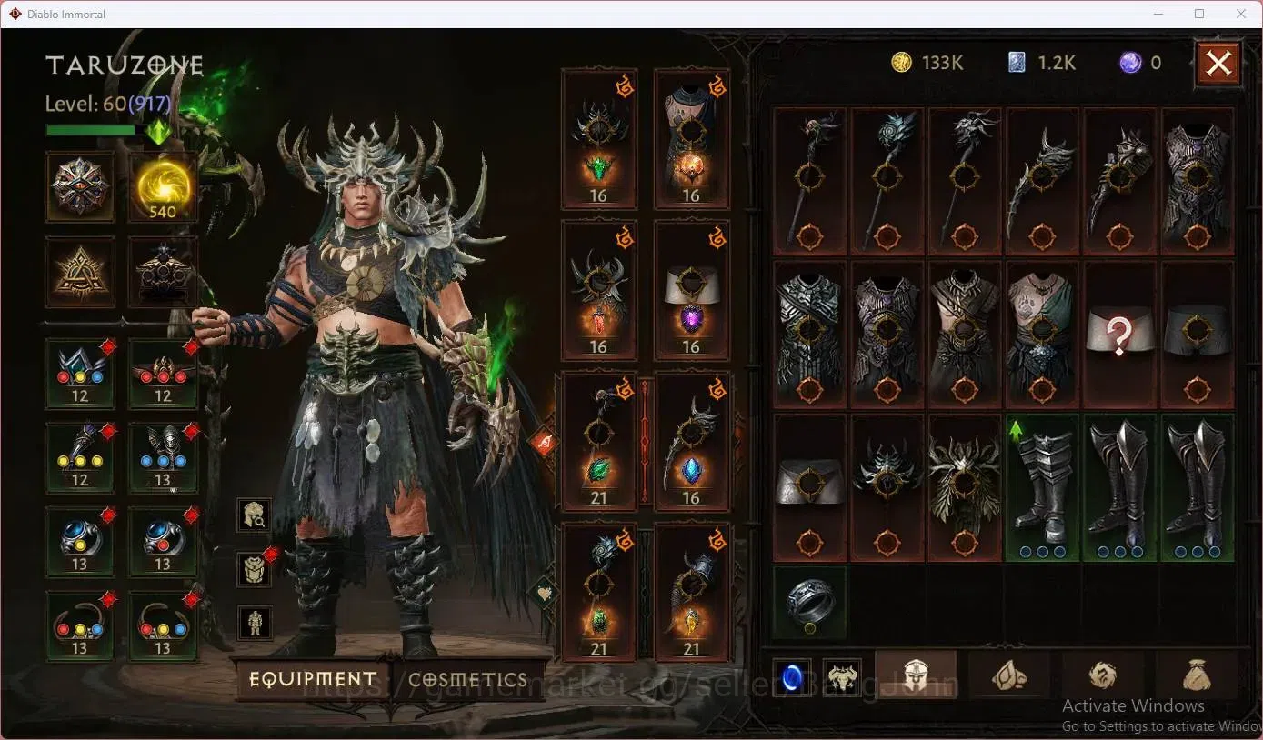 Diablo Immortal Accounts SEA - Vasily | 60 (917) Druid-Vanquisher | CR 47K image 9