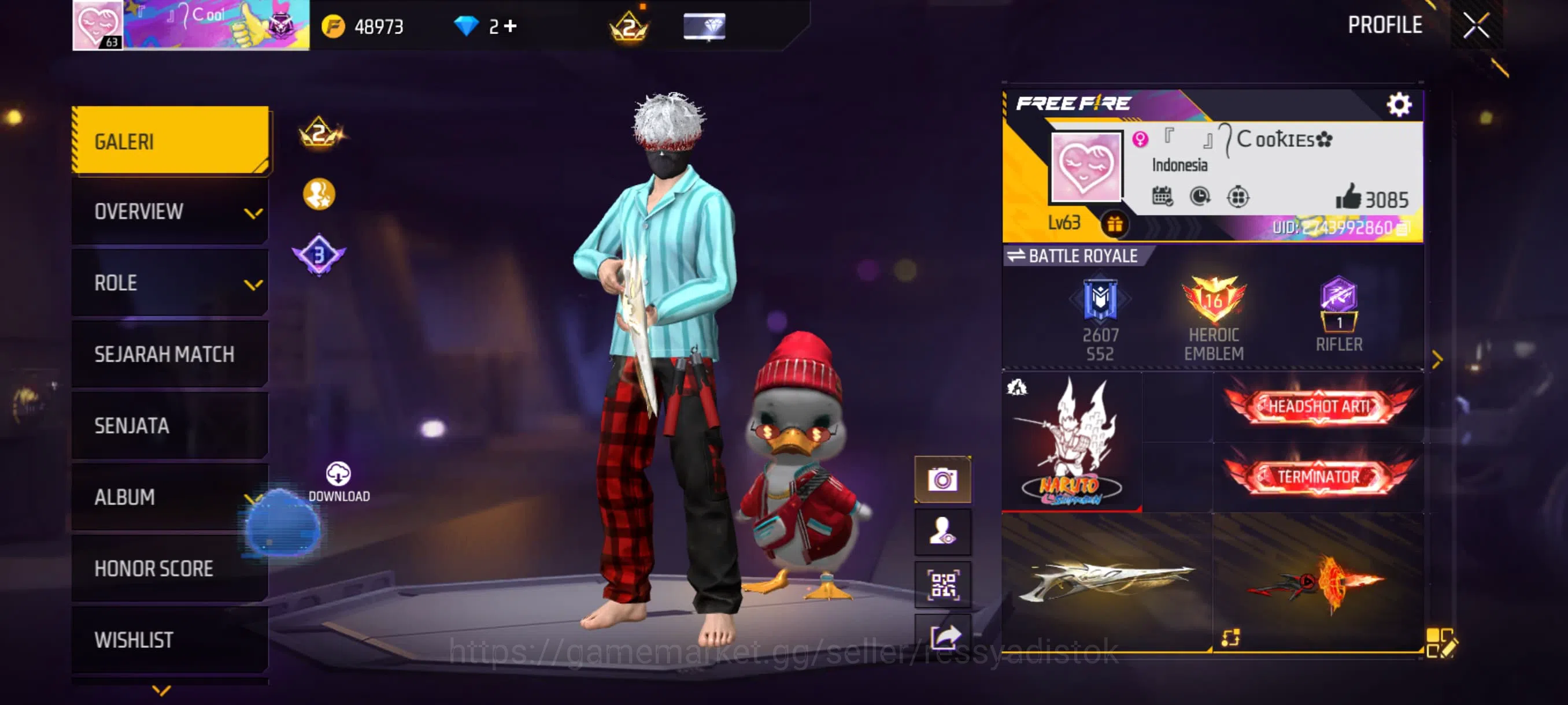 Free Fire Accounts FREE FIRE | M1887 GURUN PASIR, (MP40,XM8,M4A1) INCUBATOR UTAMA,RAMBUT KAKASHI, CELANA ANGELMERAH,TOTAL 1