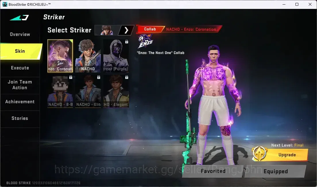 Blood Strike Accounts ASIA | 1 Enzo Striker Skin: NACHO-Enzo:Coronation| image 3
