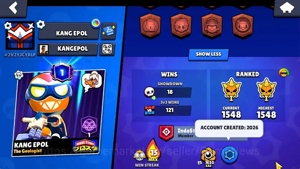 Brawl Stars Accounts 1560 Trophy|24 Brawlers 3 Max Lv [Carl,Jessie,Shel image 3