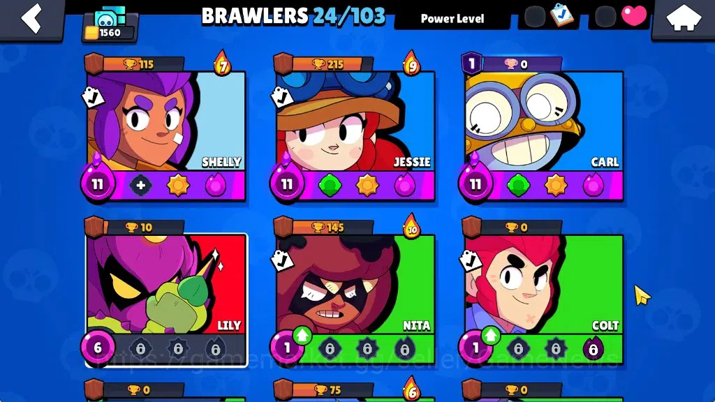 Brawl Stars Accounts 1560 Trophy|24 Brawlers 3 Max Lv [Carl,Jessie,Shel image 7