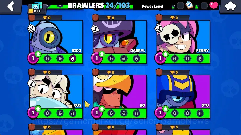 Brawl Stars Accounts 1560 Trophy|24 Brawlers 3 Max Lv [Carl,Jessie,Shel image 9
