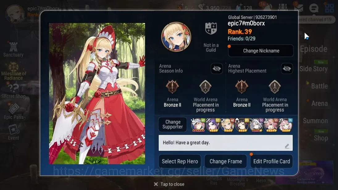 Epic Seven Accounts Global|UnVerif|3 ML(Twisted Eidolon Kayron,Archite image 2