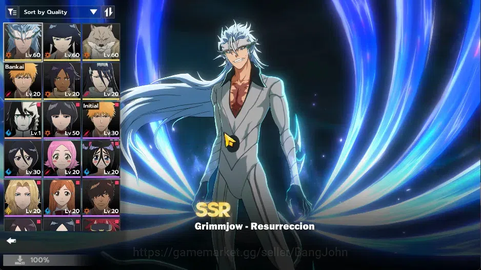 BLEACH: Soul Resonance Accounts NuverseSEA|LV 40|6 SSR [Grimmjow-Resurrc+SignStamp image 16