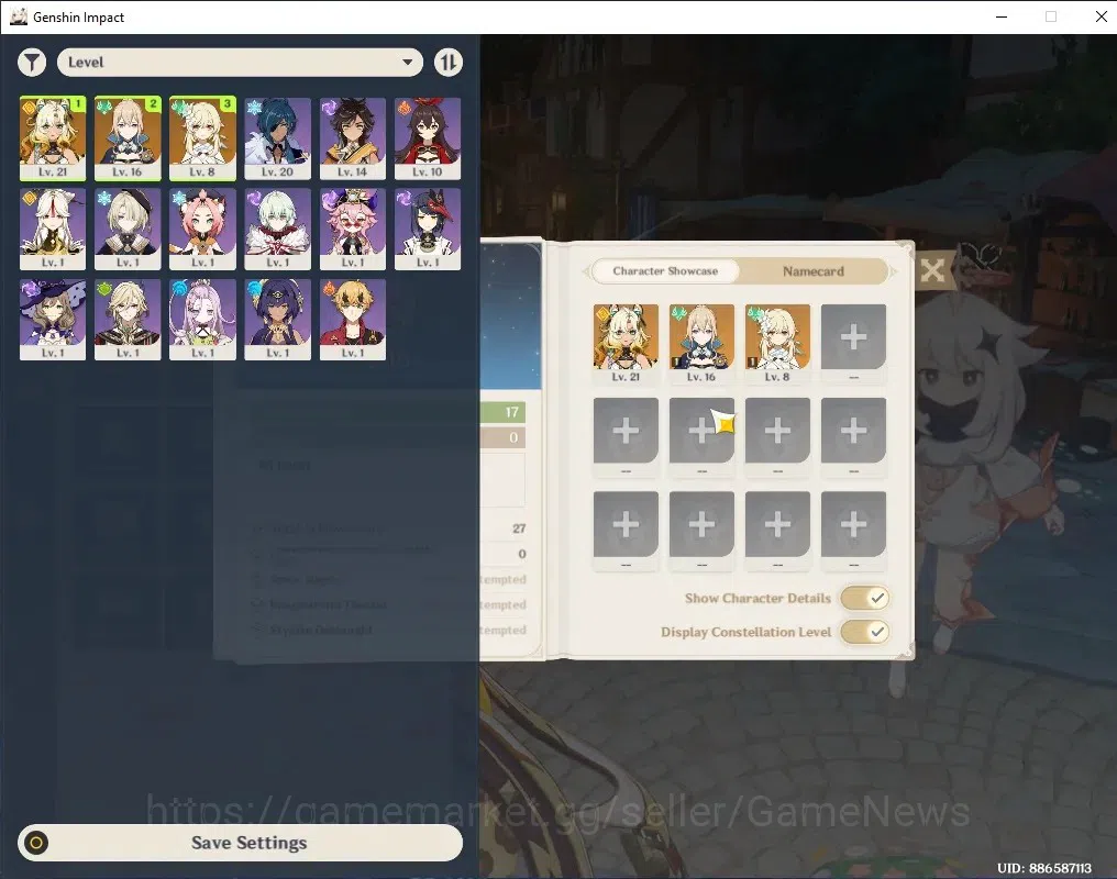 Genshin Impact Accounts Others Asia|AR 17|1 Limited (Xilonen) + Standard (Yelan)|Low Quest & Map|Rate On|All Unset|Female 1