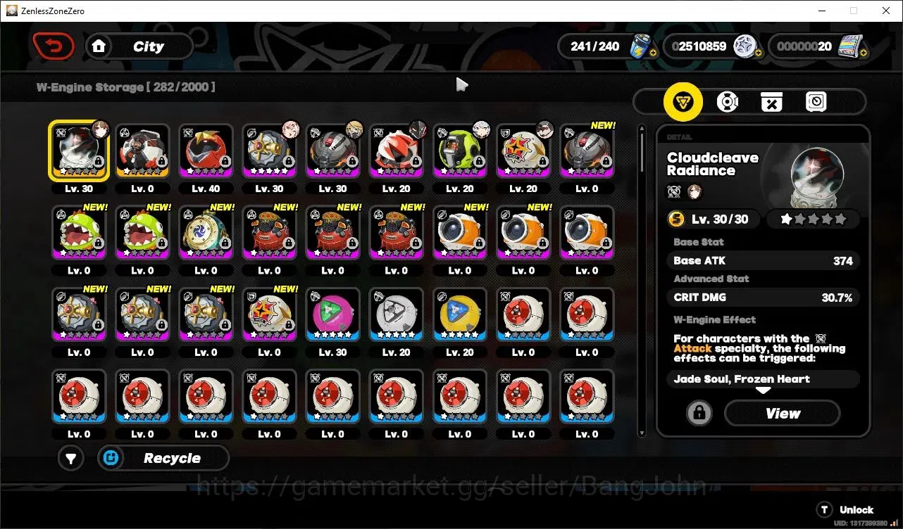 Zenless Zone Zero Accounts Starter ASIA | 1 Limit(Ye Shunguang)+sign,8 A-Class Lv.10|1 S-Rank Bangboo|Mc Wise| All Unset 13