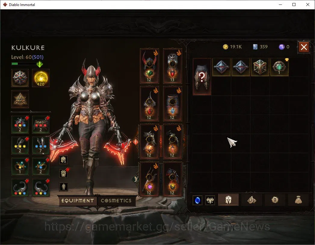 Diablo Immortal Accounts NA-High Heaven|CS ON|Lv60(501)|Demon Hunter|CR 33k image 12