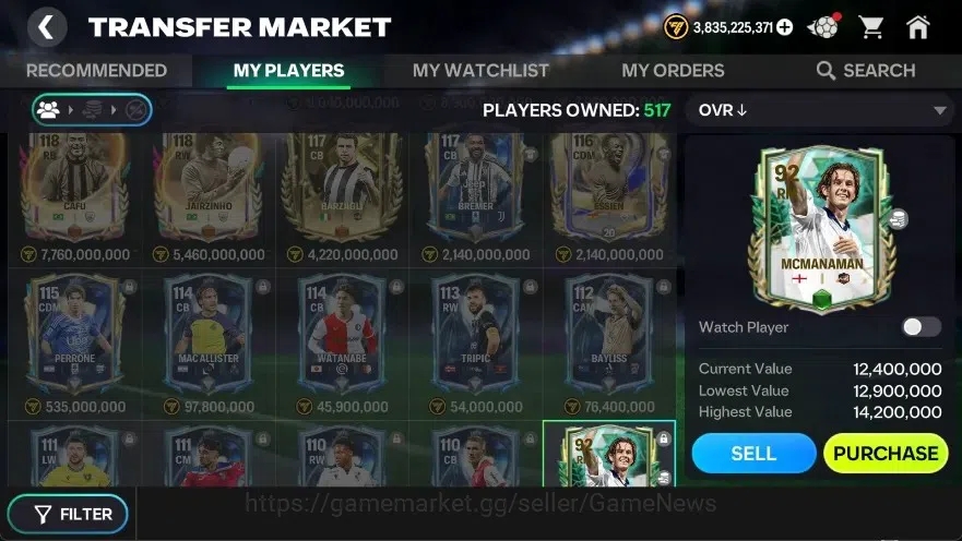 EA SPORTS FC Mobile Accounts OVR 122/94B Value|3,8B Coins + Starting 11 Full EV image 12