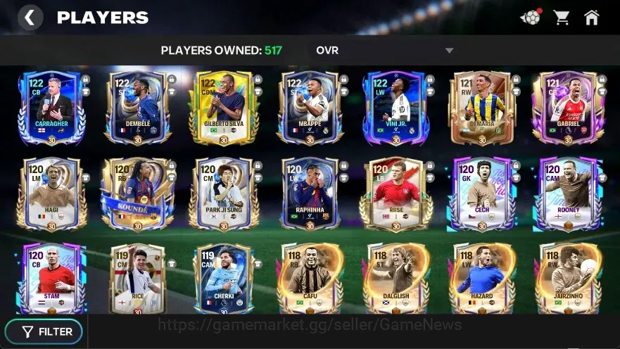 EA SPORTS FC Mobile Accounts OVR 122/94B Value|3,8B Coins + Starting 11 Full EV image 6